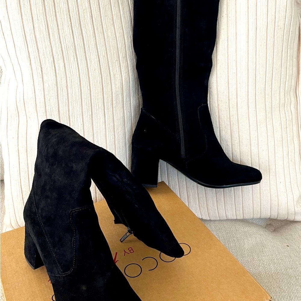 Black suede boots new in box. Coconuts by Matisse 6M